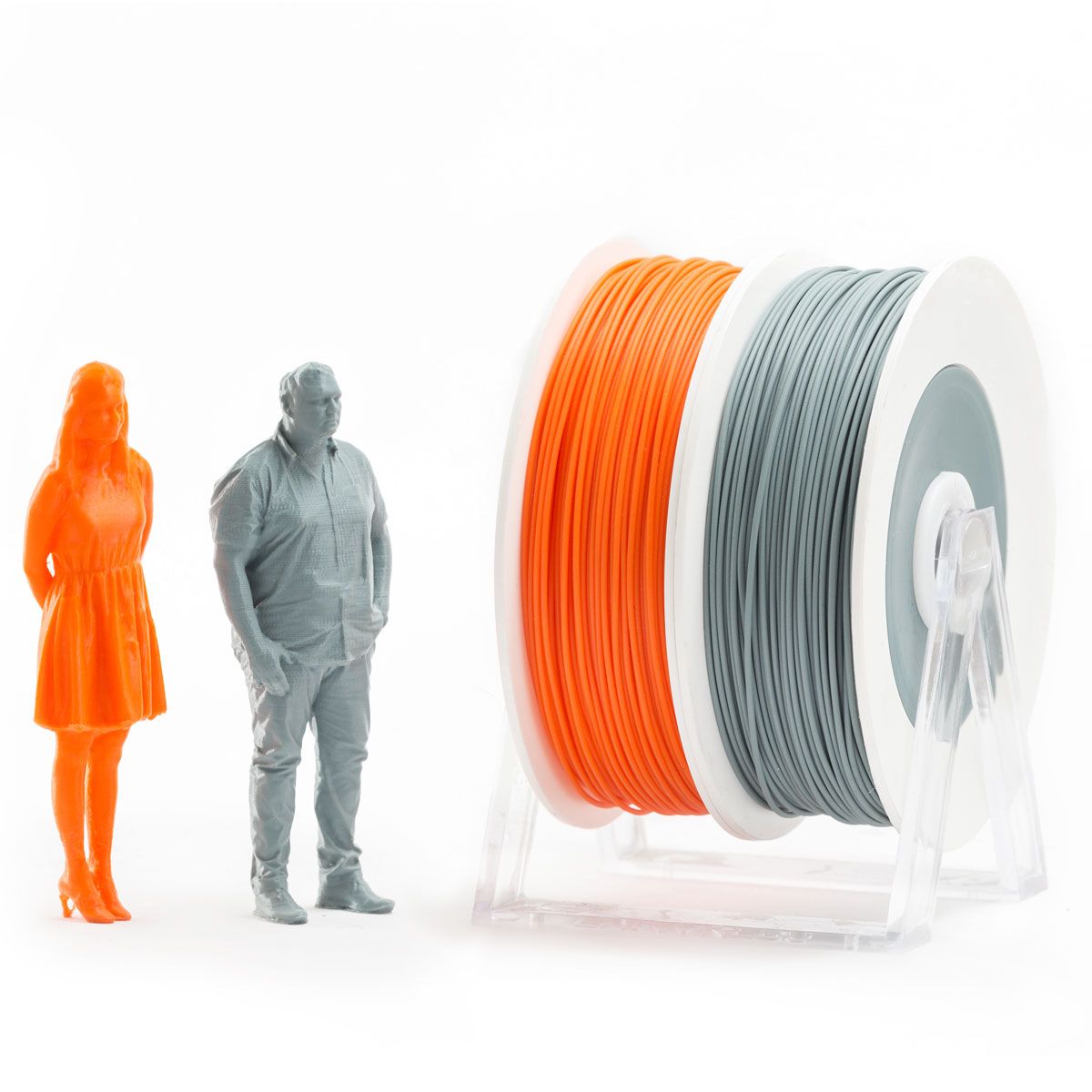 Pair of PLA spools: Orange and Grey