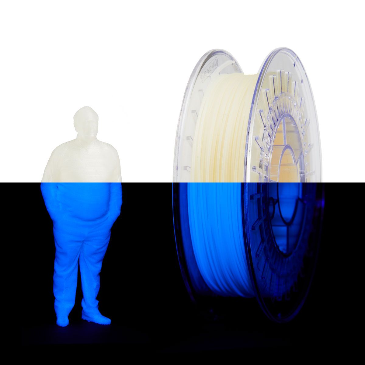 PLA UV Reactive Filament | Color: Transparent